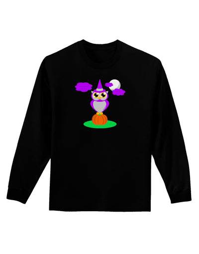 Owl Purple Adult Long Sleeve Dark T-Shirt-TooLoud-Black-Small-Davson Sales