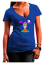 Owl Purple Juniors V-Neck Dark T-Shirt-Womens V-Neck T-Shirts-TooLoud-Royal-Blue-Juniors Fitted Small-Davson Sales