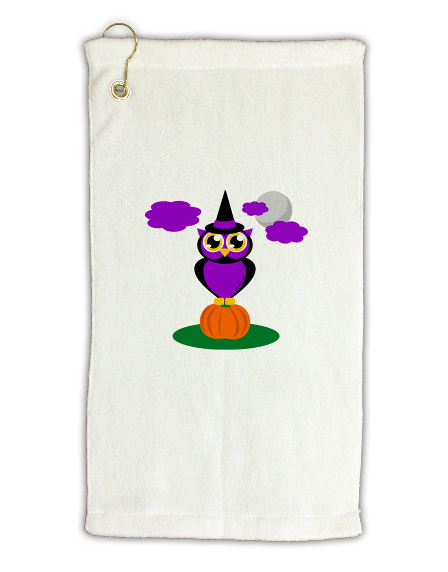 Owl Purple Micro Terry Gromet Golf Towel 16 x 25 inch-Golf Towel-TooLoud-White-Davson Sales