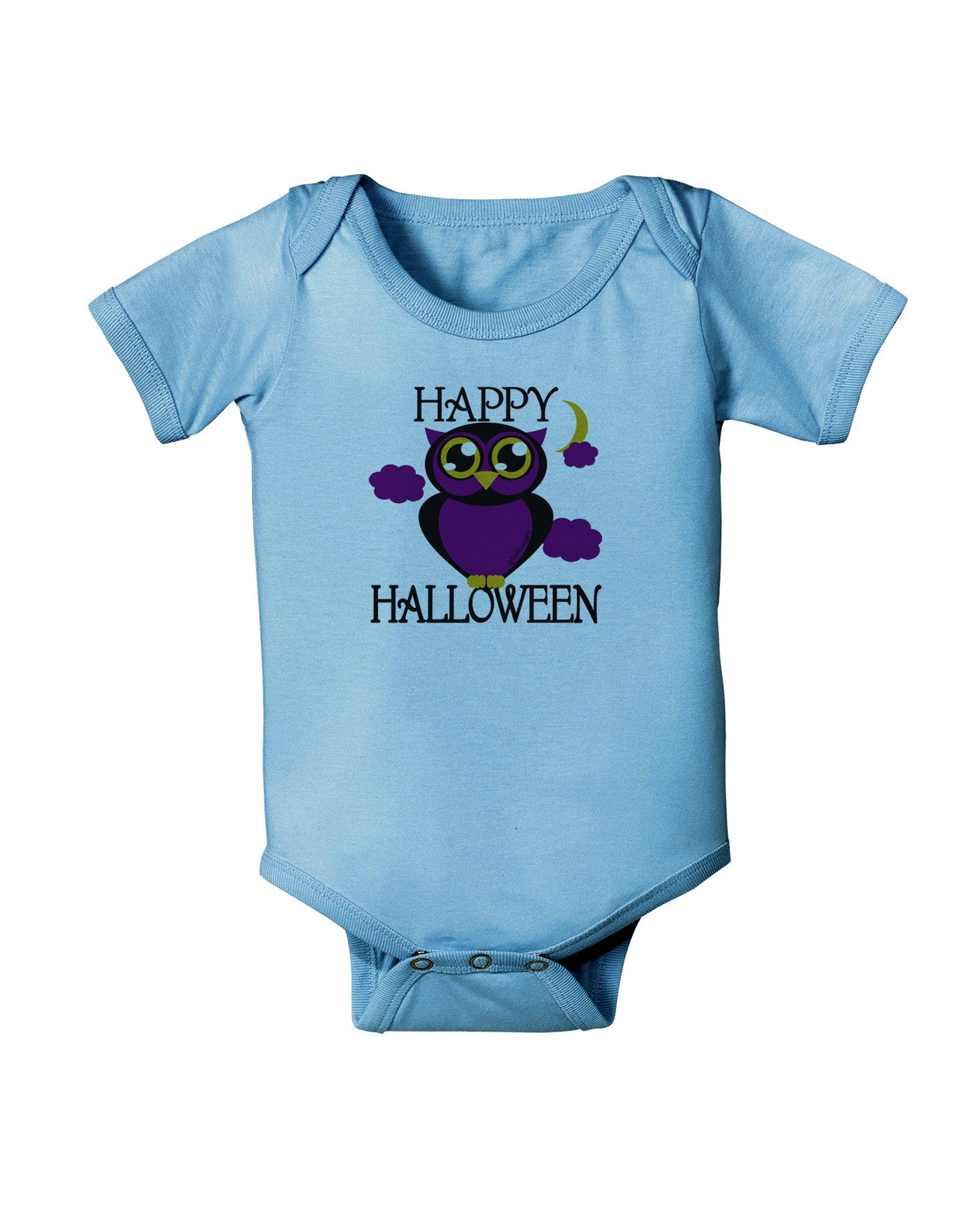 Owl Purple Text Baby Romper Bodysuit-Baby Romper-TooLoud-LightBlue-06-Months-Davson Sales