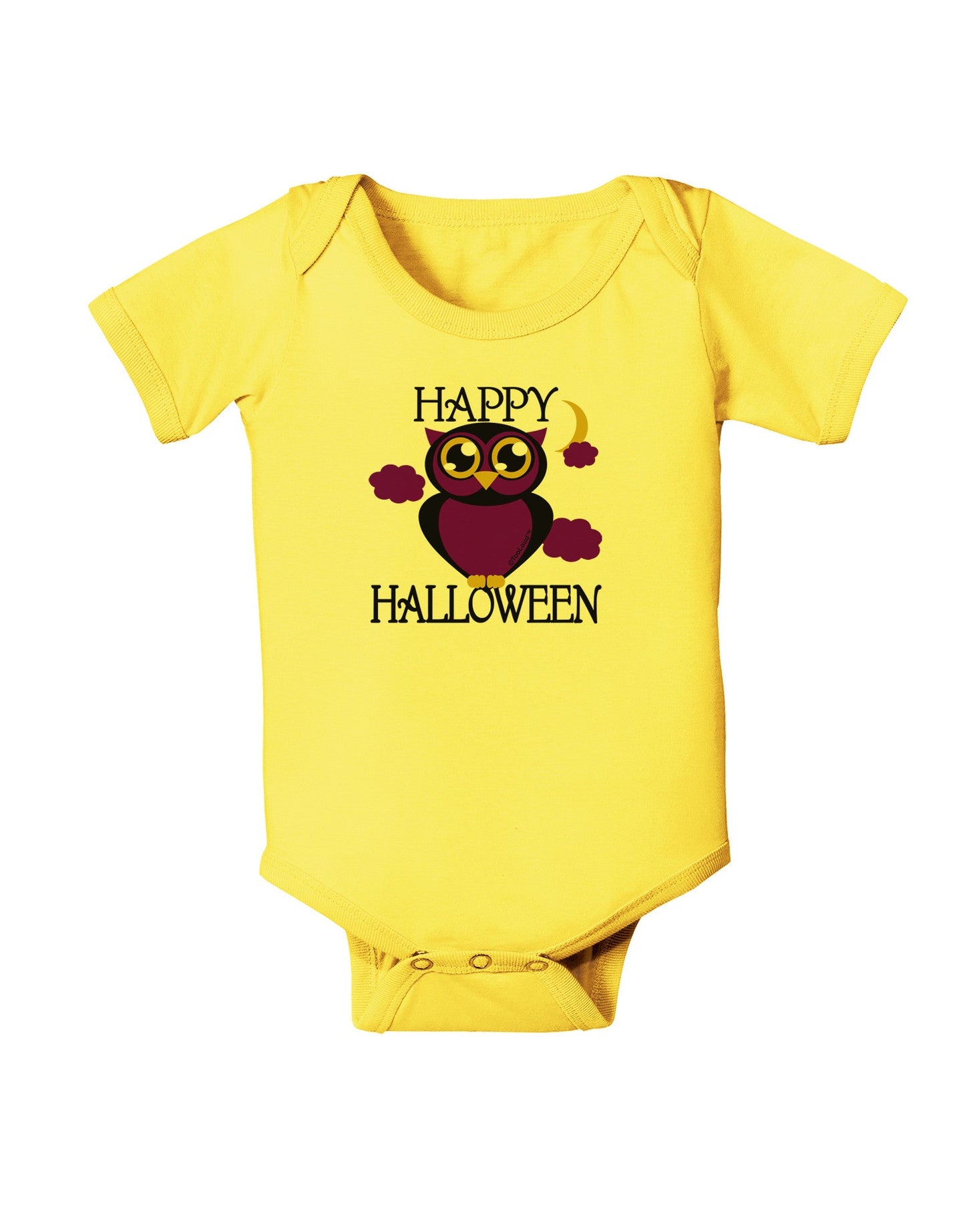 Owl Purple Text Baby Romper Bodysuit-Baby Romper-TooLoud-Yellow-06-Months-Davson Sales