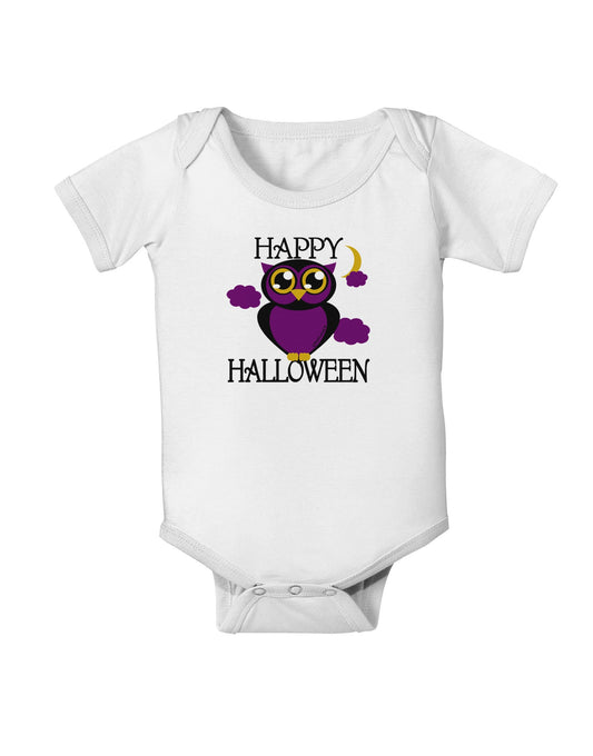 Owl Purple Text Baby Romper Bodysuit-Baby Romper-TooLoud-White-06-Months-Davson Sales