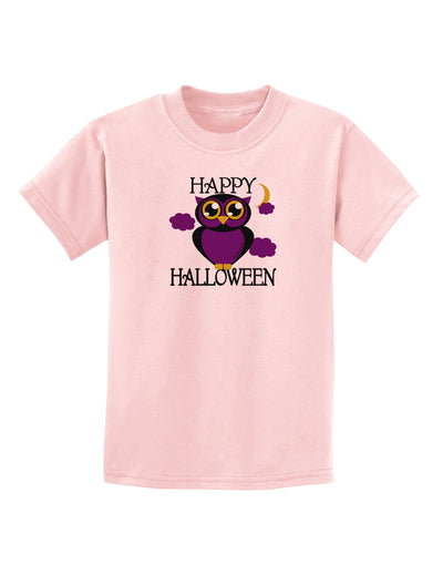 Owl Purple Text Childrens T-Shirt-Childrens T-Shirt-TooLoud-PalePink-X-Small-Davson Sales