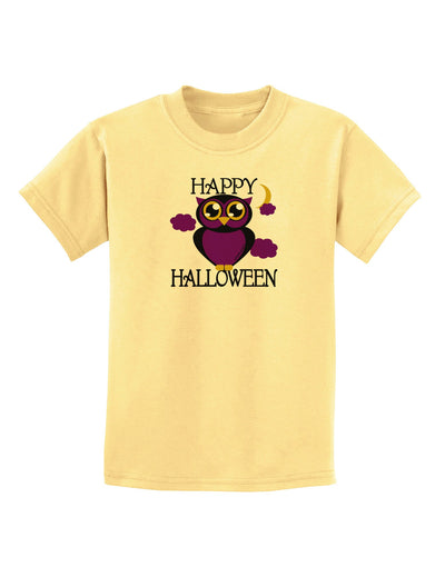 Owl Purple Text Childrens T-Shirt-Childrens T-Shirt-TooLoud-Daffodil-Yellow-X-Small-Davson Sales