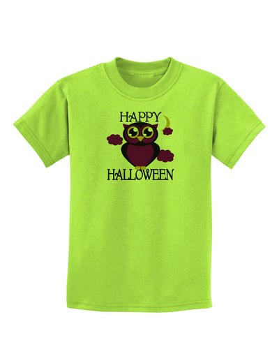 Owl Purple Text Childrens T-Shirt-Childrens T-Shirt-TooLoud-Lime-Green-X-Small-Davson Sales