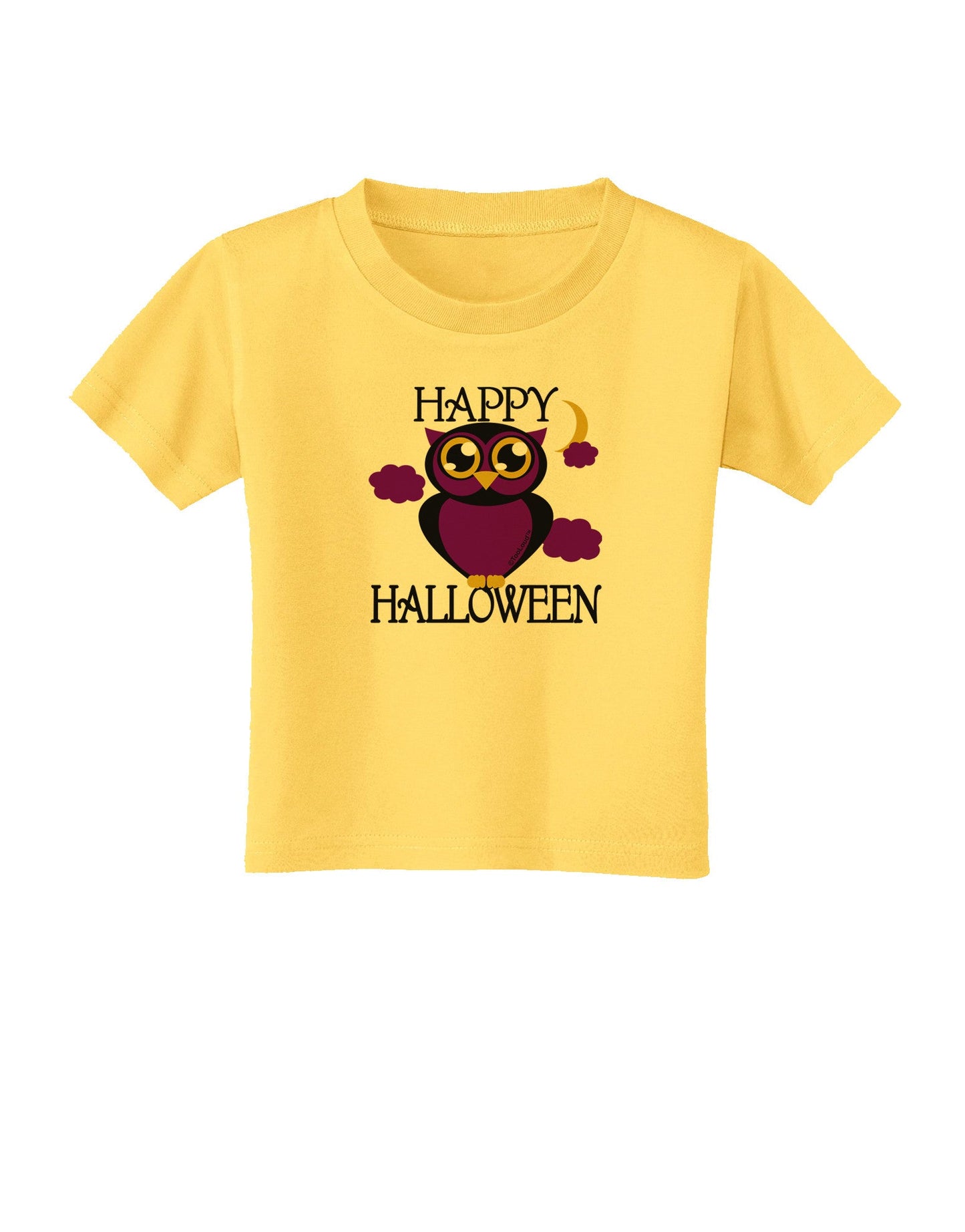 Owl Purple Text Toddler T-Shirt-Toddler T-Shirt-TooLoud-Yellow-2T-Davson Sales