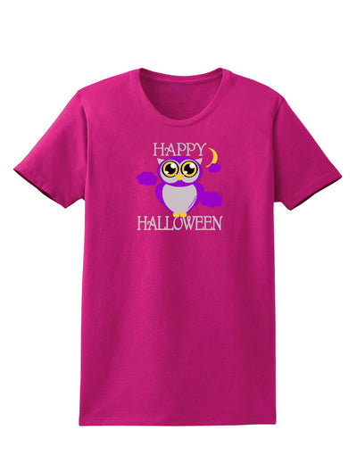 Owl Purple Text Womens Dark T-Shirt-TooLoud-Hot-Pink-Small-Davson Sales