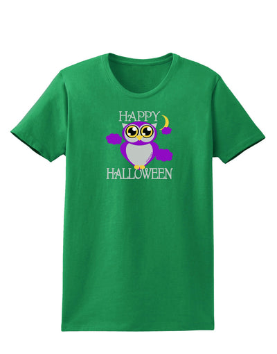 Owl Purple Text Womens Dark T-Shirt-TooLoud-Kelly-Green-X-Small-Davson Sales