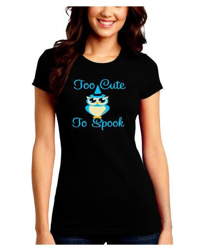 Owl Too Cute Blue Juniors Crew Dark T-Shirt-T-Shirts Juniors Tops-TooLoud-Black-Juniors Fitted Small-Davson Sales