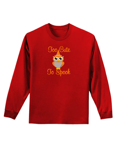 Owl Too Cute Orange Adult Long Sleeve Dark T-Shirt-TooLoud-Red-Small-Davson Sales