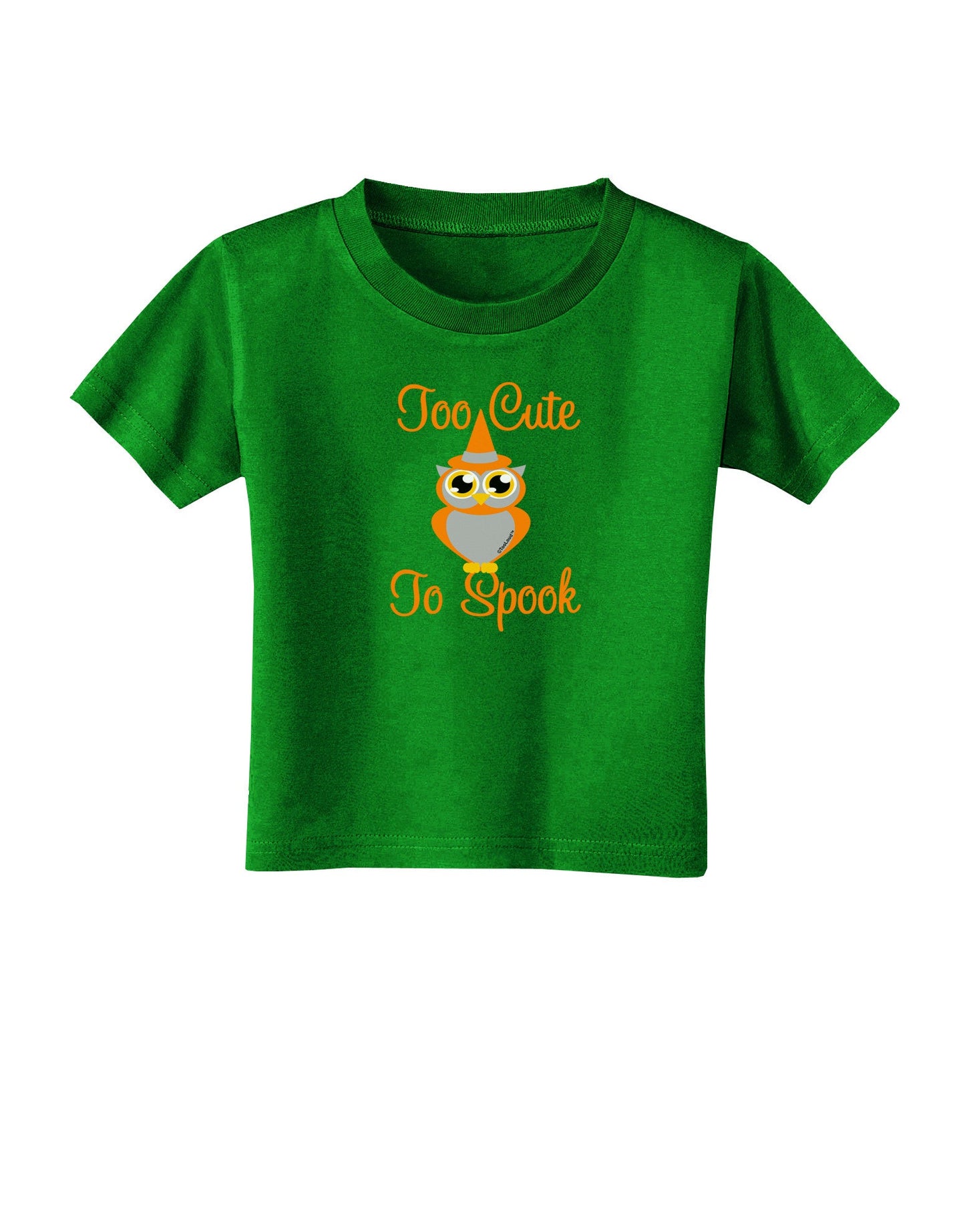 Owl Too Cute Orange Toddler T-Shirt Dark-Toddler T-Shirt-TooLoud-Clover-Green-2T-Davson Sales