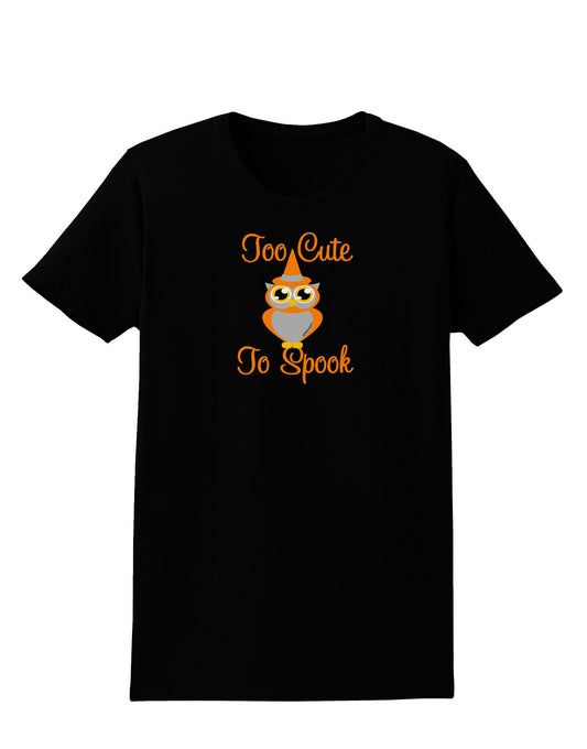 Owl Too Cute Orange Womens Dark T-Shirt-TooLoud-Black-X-Small-Davson Sales
