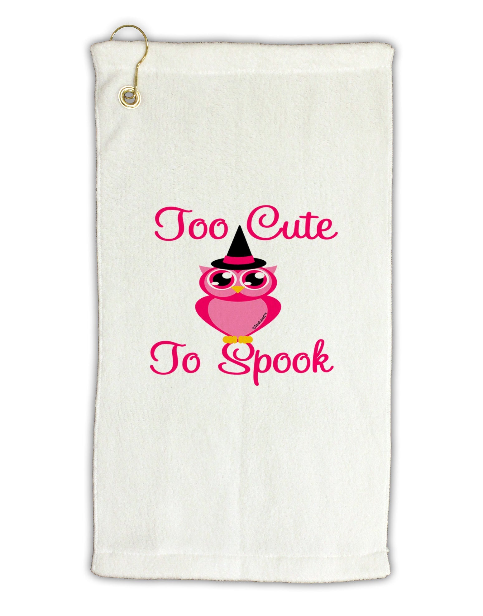 Owl Too Cute Pink Micro Terry Gromet Golf Towel 16 x 25 inch-Golf Towel-TooLoud-White-Davson Sales