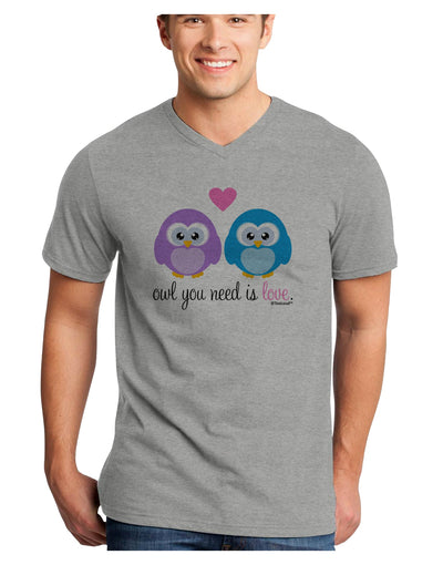 Owl You Need Is Love Adult V-Neck T-shirt by TooLoud-Mens V-Neck T-Shirt-TooLoud-HeatherGray-Small-Davson Sales