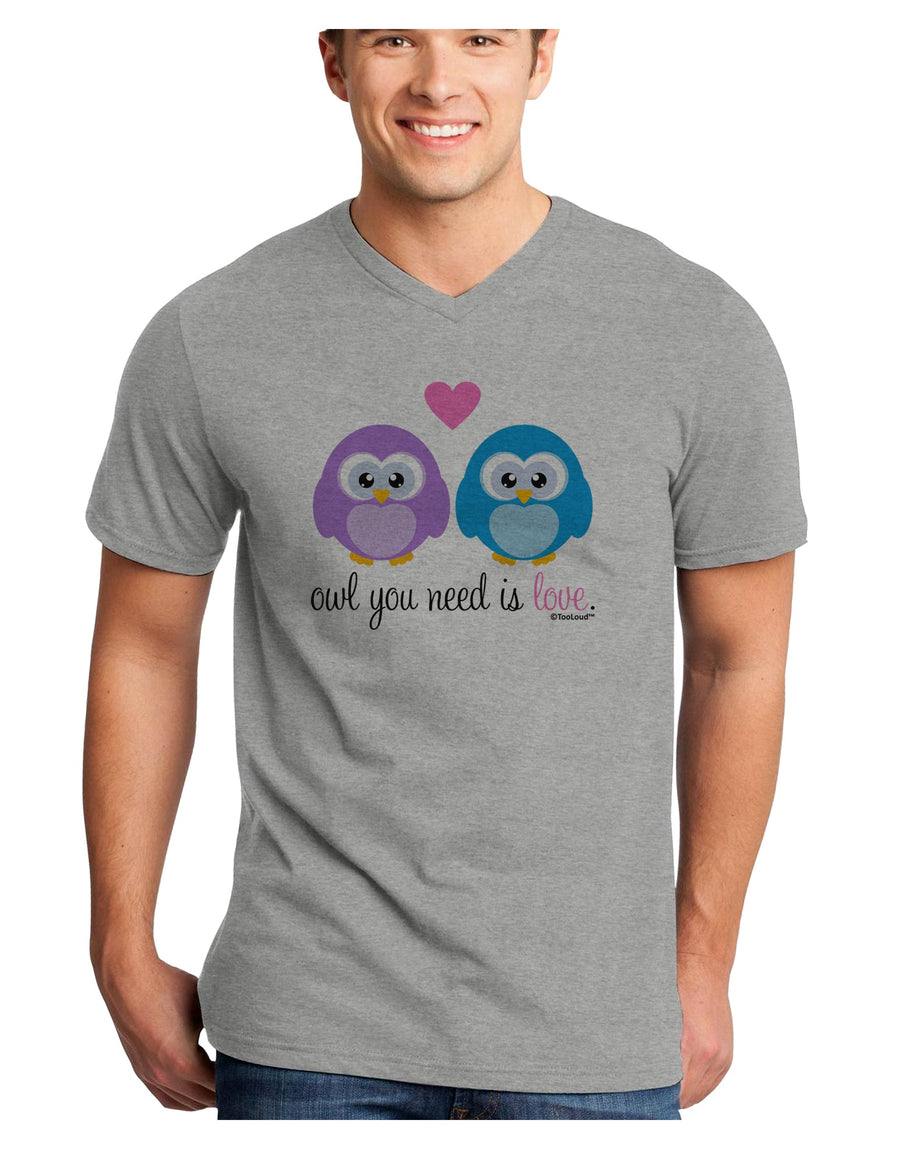 Owl You Need Is Love Adult V-Neck T-shirt by TooLoud-Mens V-Neck T-Shirt-TooLoud-White-Small-Davson Sales