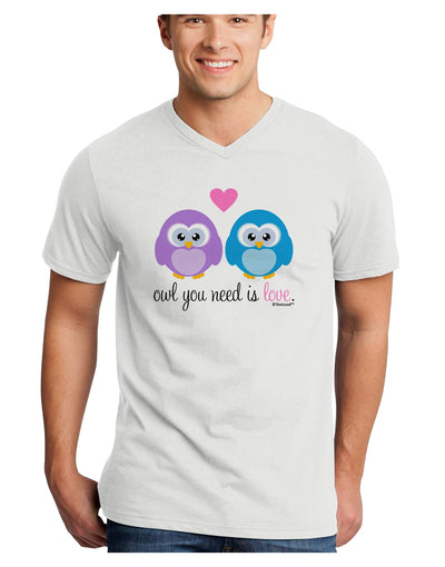 Owl You Need Is Love Adult V-Neck T-shirt by TooLoud-Mens V-Neck T-Shirt-TooLoud-White-Small-Davson Sales