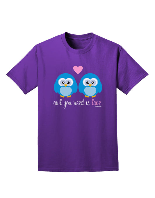 Owl You Need Is Love - Blue Owls Adult Dark T-Shirt by TooLoud-Mens T-Shirt-TooLoud-Purple-Small-Davson Sales