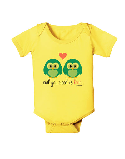 Owl You Need Is Love - Blue Owls Baby Romper Bodysuit by TooLoud-Baby Romper-TooLoud-Yellow-06-Months-Davson Sales