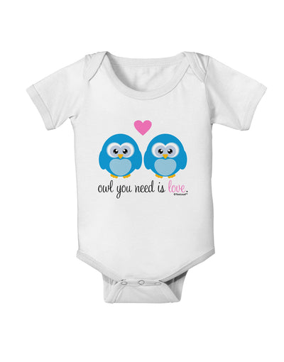 Owl You Need Is Love - Blue Owls Baby Romper Bodysuit by TooLoud-Baby Romper-TooLoud-White-06-Months-Davson Sales