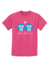 Owl You Need Is Love - Blue Owls Childrens Dark T-Shirt by TooLoud-Childrens T-Shirt-TooLoud-Sangria-X-Small-Davson Sales