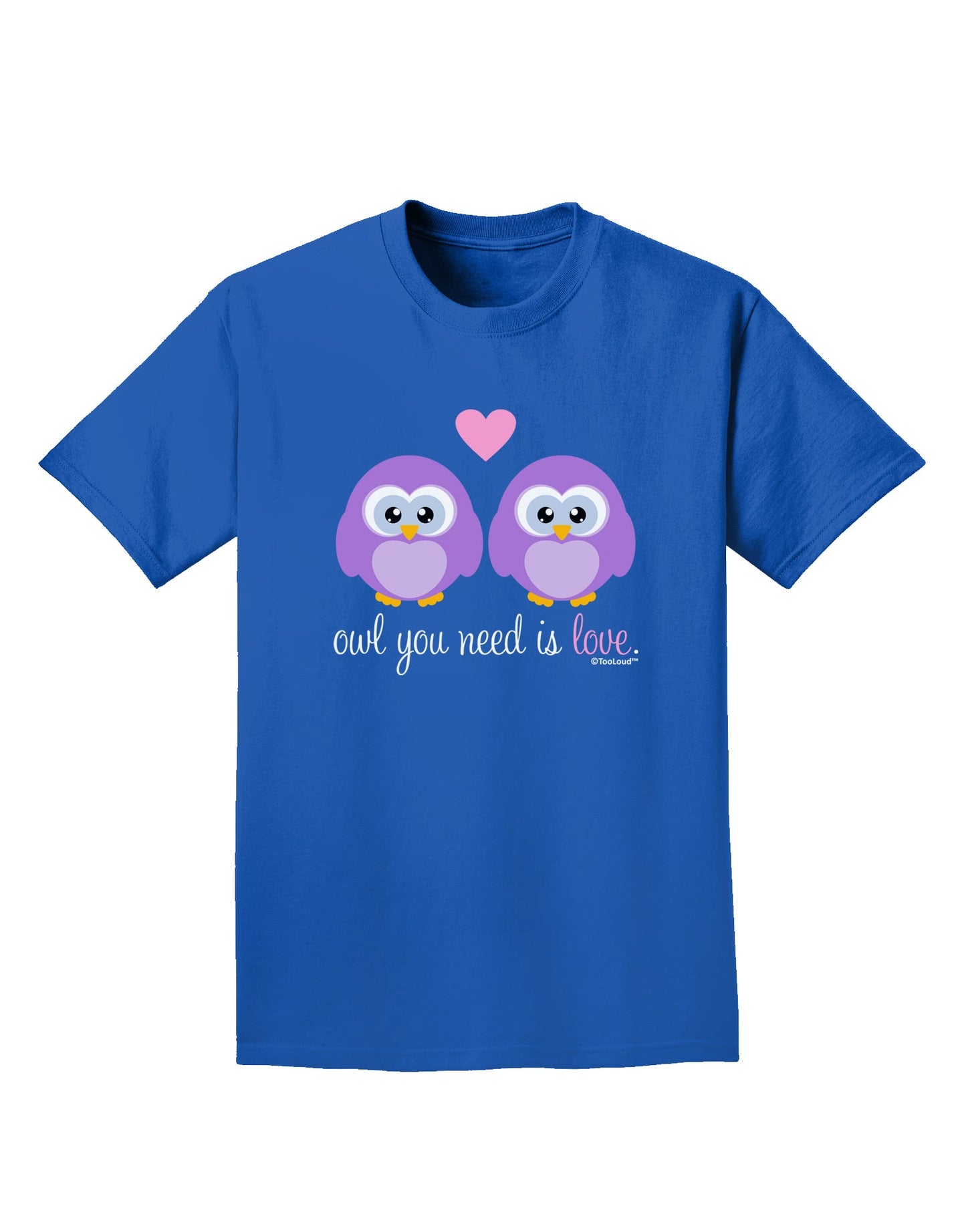 Owl You Need Is Love - Purple Owls Adult Dark T-Shirt by TooLoud-Mens T-Shirt-TooLoud-Royal-Blue-Small-Davson Sales