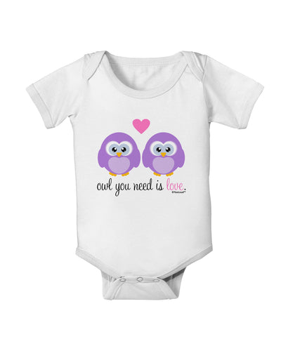 Owl You Need Is Love - Purple Owls Baby Romper Bodysuit by TooLoud-Baby Romper-TooLoud-White-06-Months-Davson Sales