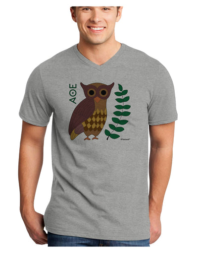 Owl of Athena Adult V-Neck T-shirt by TooLoud-Mens V-Neck T-Shirt-TooLoud-HeatherGray-Small-Davson Sales