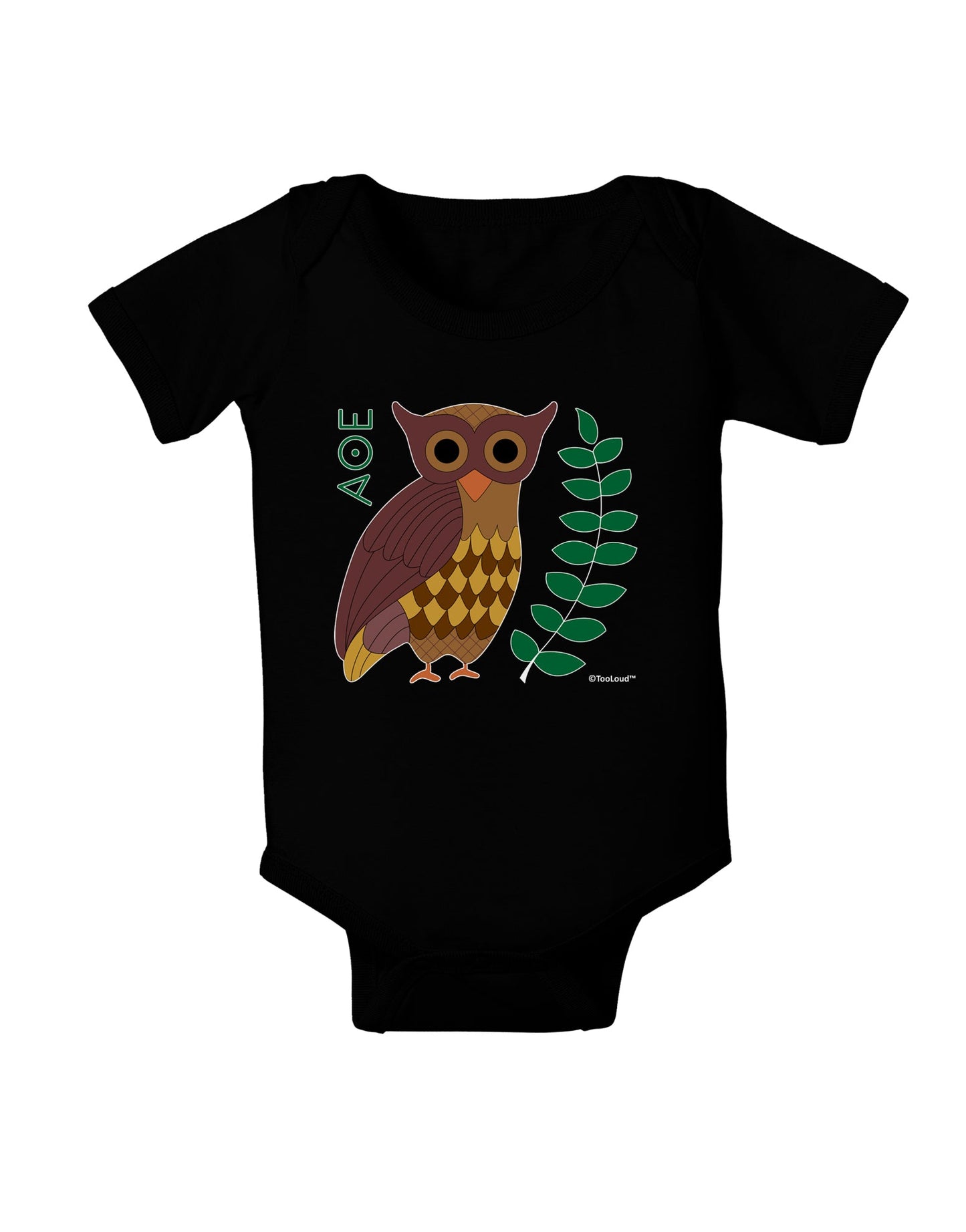 Owl of Athena Baby Romper Bodysuit Dark by TooLoud-Baby Romper-TooLoud-Black-06-Months-Davson Sales