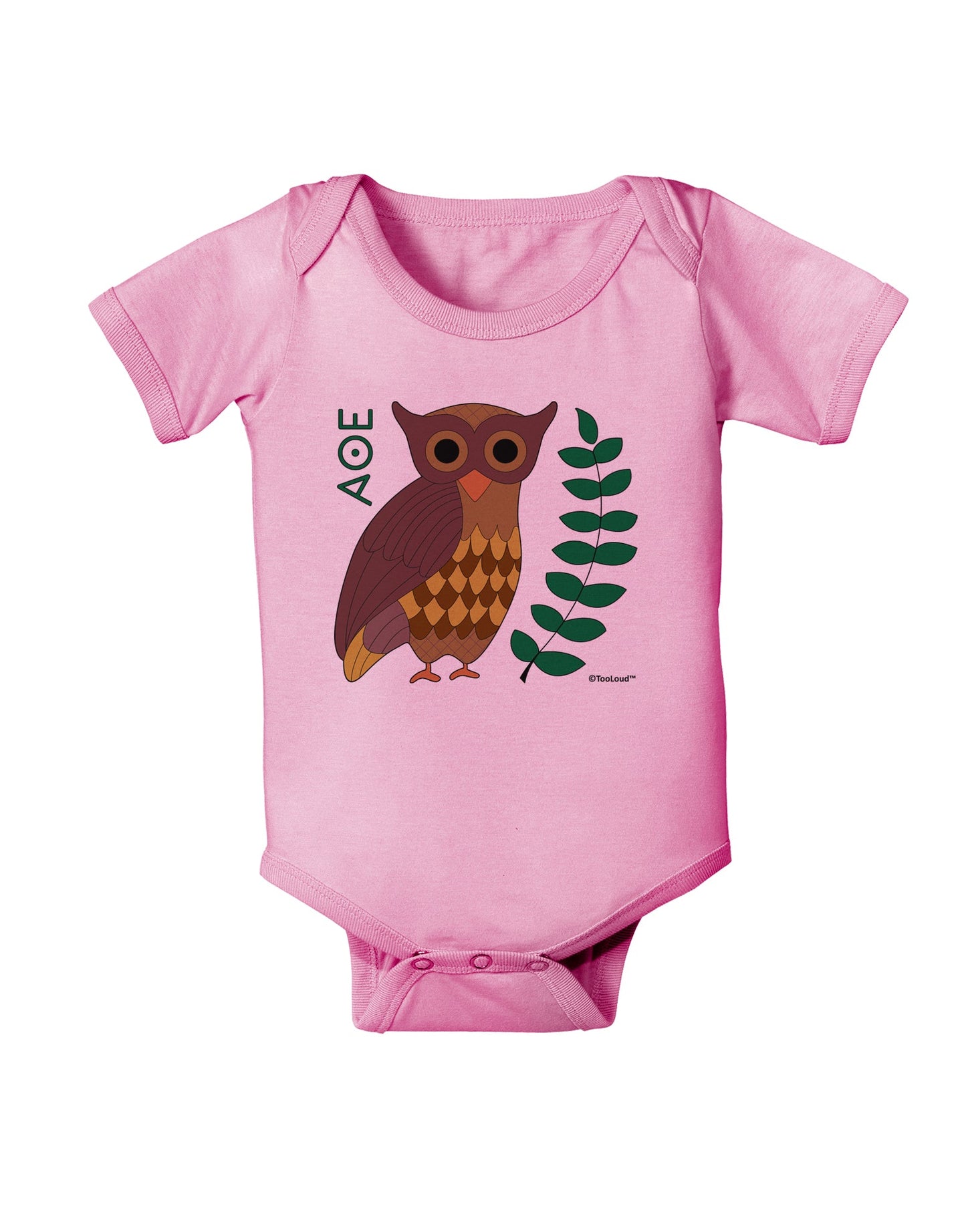 Owl of Athena Baby Romper Bodysuit by TooLoud-Baby Romper-TooLoud-Light-Pink-06-Months-Davson Sales