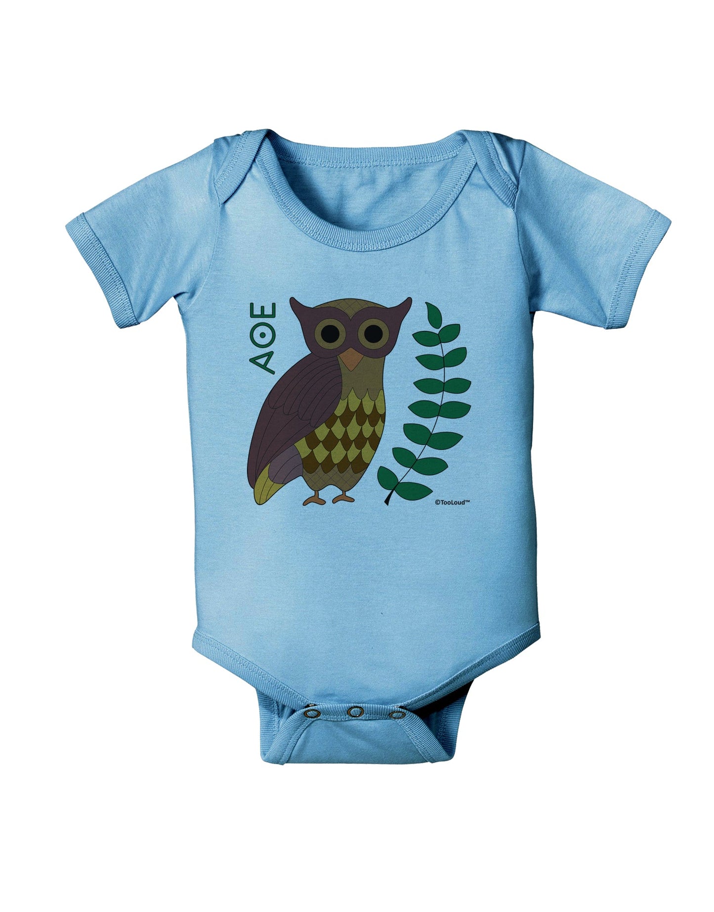 Owl of Athena Baby Romper Bodysuit by TooLoud-Baby Romper-TooLoud-Light-Blue-06-Months-Davson Sales
