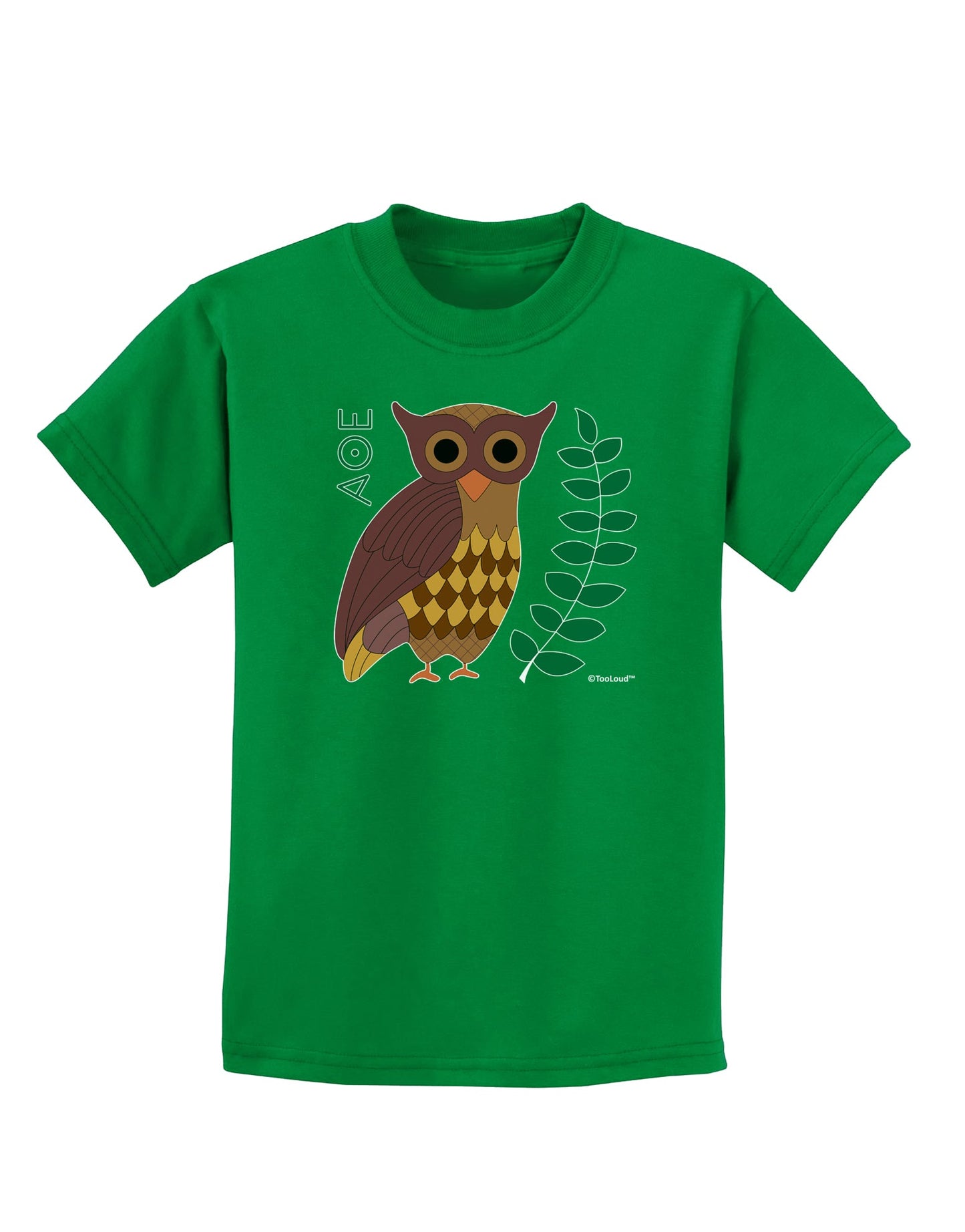 Owl of Athena Childrens Dark T-Shirt by TooLoud-Childrens T-Shirt-TooLoud-Kelly-Green-X-Small-Davson Sales