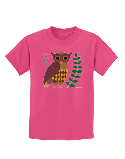 Owl of Athena Childrens Dark T-Shirt by TooLoud-Childrens T-Shirt-TooLoud-Sangria-X-Small-Davson Sales