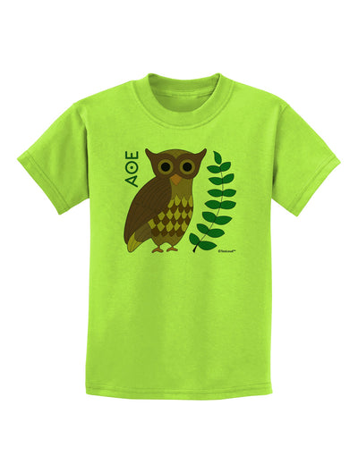 Owl of Athena Childrens T-Shirt by TooLoud-Childrens T-Shirt-TooLoud-Lime-Green-X-Small-Davson Sales