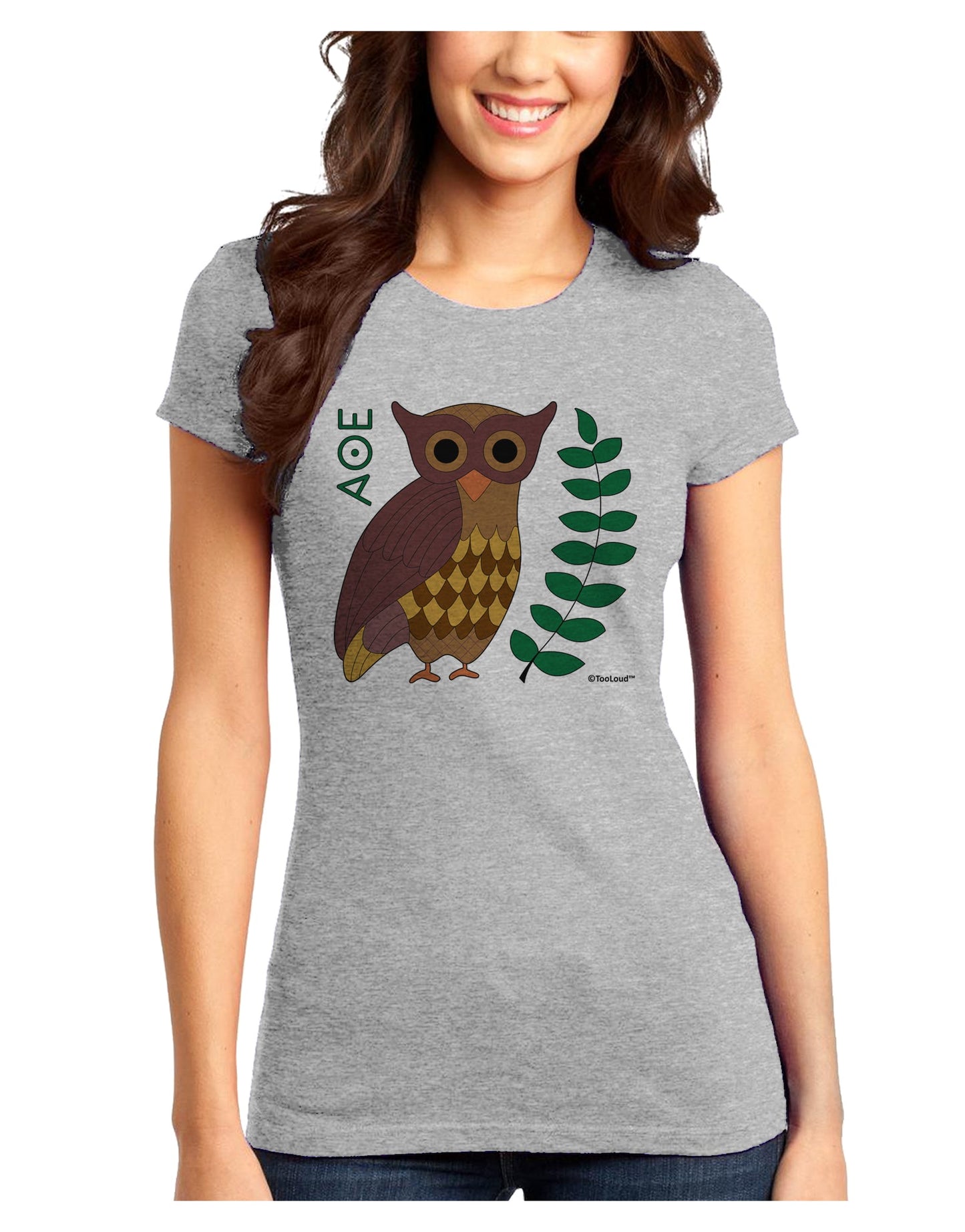 Owl of Athena Juniors T-Shirt by TooLoud-Womens Juniors T-Shirt-TooLoud-Ash-Gray-Juniors Fitted X-Small-Davson Sales