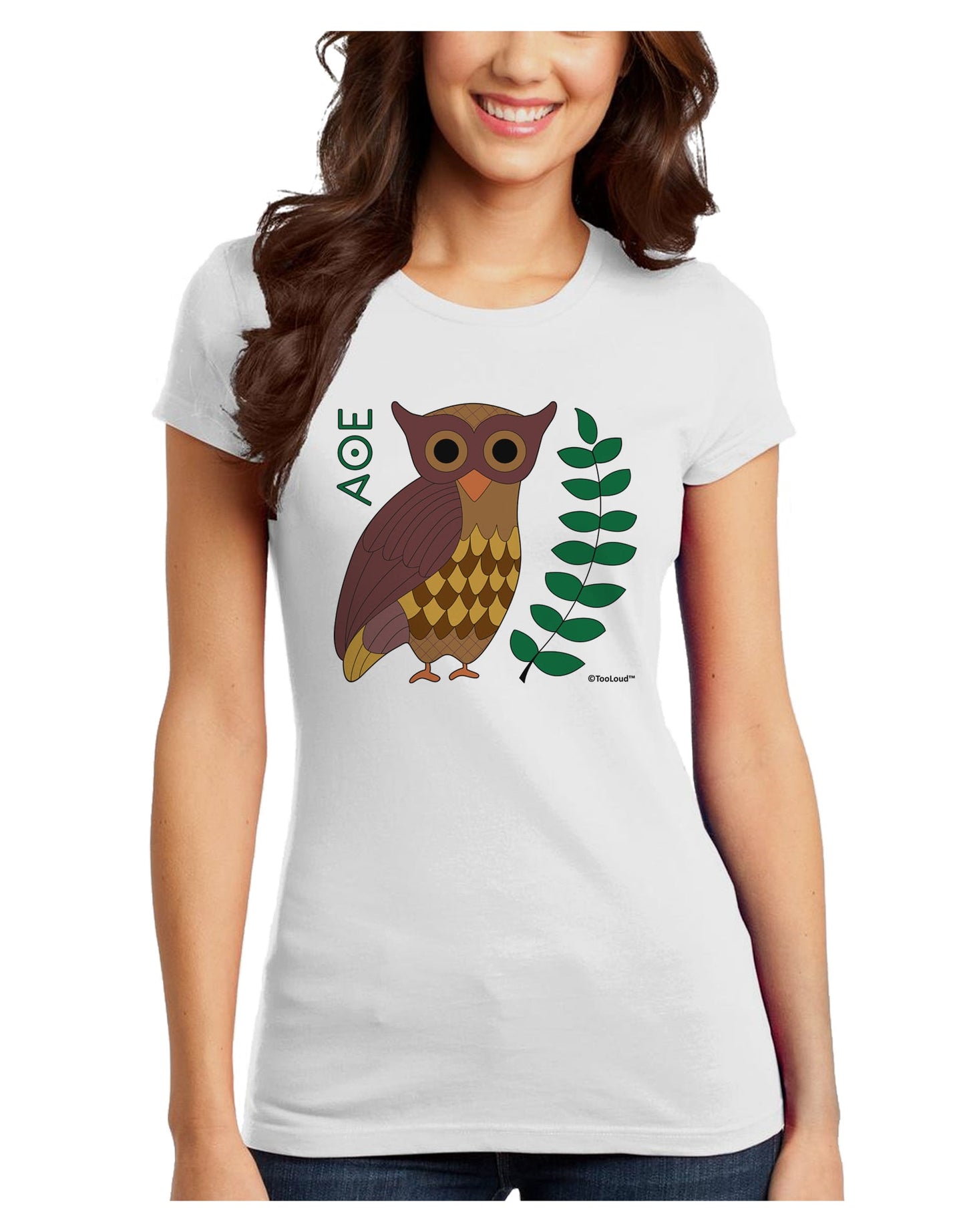 Owl of Athena Juniors T-Shirt by TooLoud-Womens Juniors T-Shirt-TooLoud-White-Juniors Fitted X-Small-Davson Sales