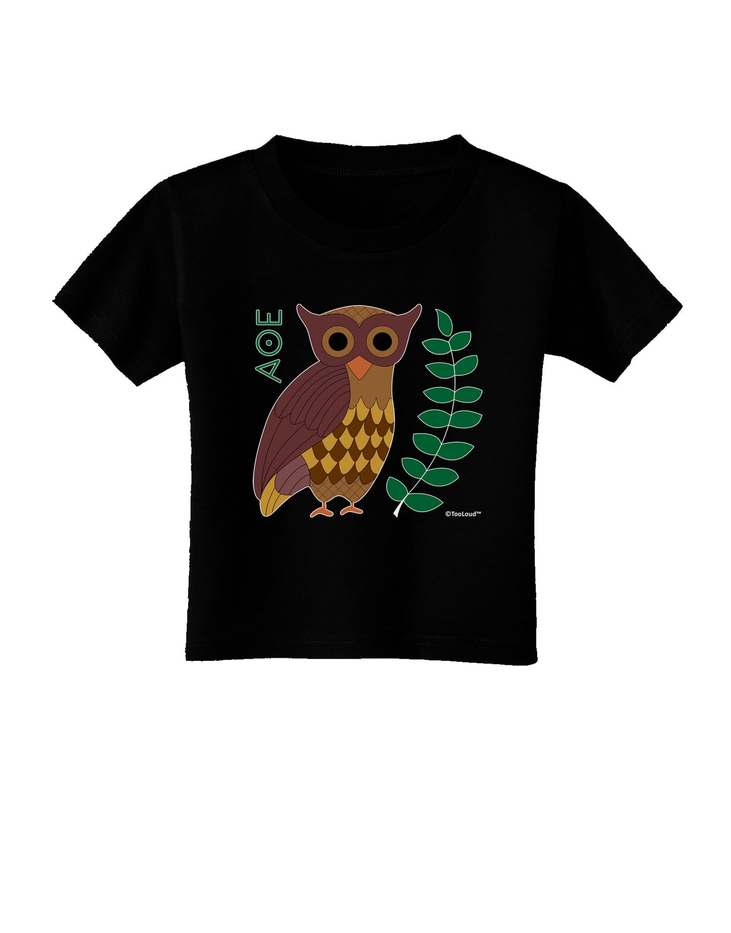 Owl of Athena Toddler T-Shirt Dark by TooLoud-Toddler T-Shirt-TooLoud-Black-2T-Davson Sales