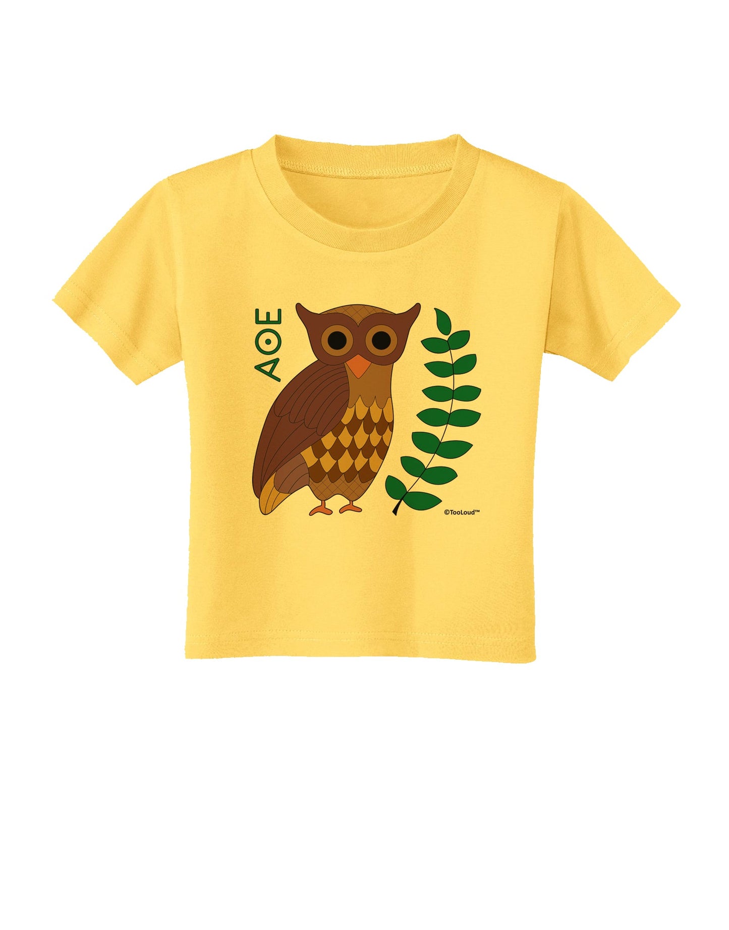 Owl of Athena Toddler T-Shirt by TooLoud-Toddler T-Shirt-TooLoud-Yellow-2T-Davson Sales