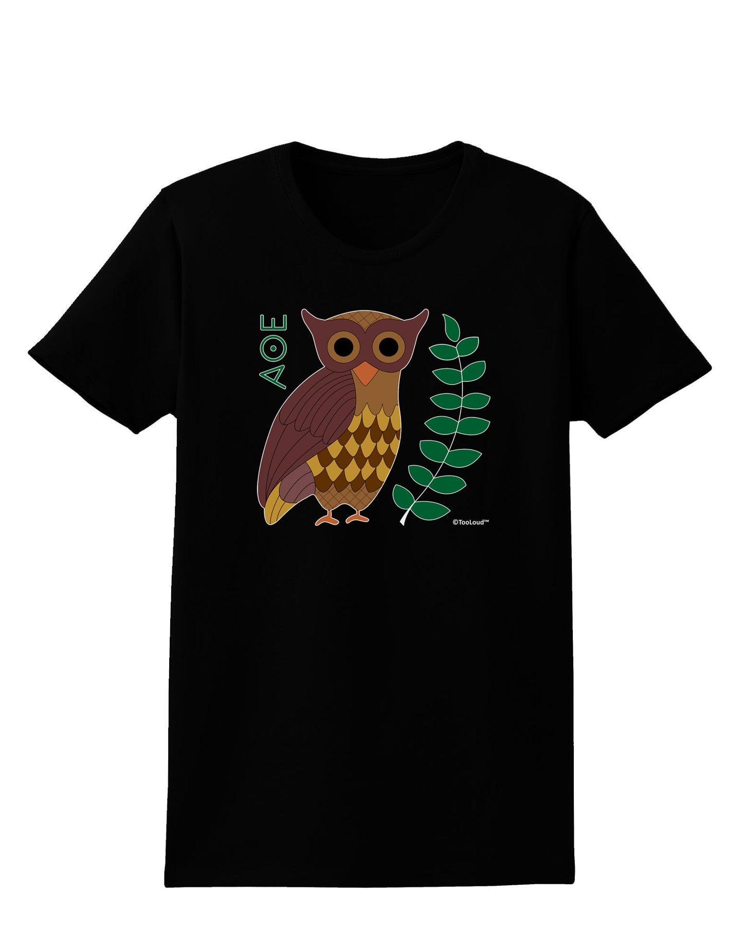 Owl of Athena Womens Dark T-Shirt by TooLoud-Womens T-Shirt-TooLoud-Black-X-Small-Davson Sales