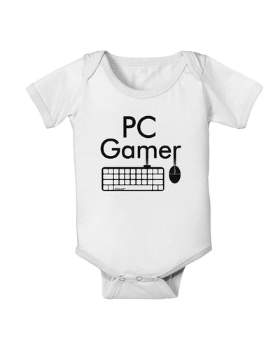 PC Gamer BnW Baby Romper Bodysuit-Baby Romper-TooLoud-White-06-Months-Davson Sales