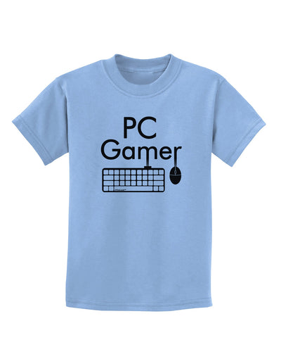 PC Gamer BnW Childrens T-Shirt-Childrens T-Shirt-TooLoud-Light-Blue-X-Small-Davson Sales