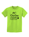 PC Gamer BnW Childrens T-Shirt-Childrens T-Shirt-TooLoud-Lime-Green-X-Small-Davson Sales