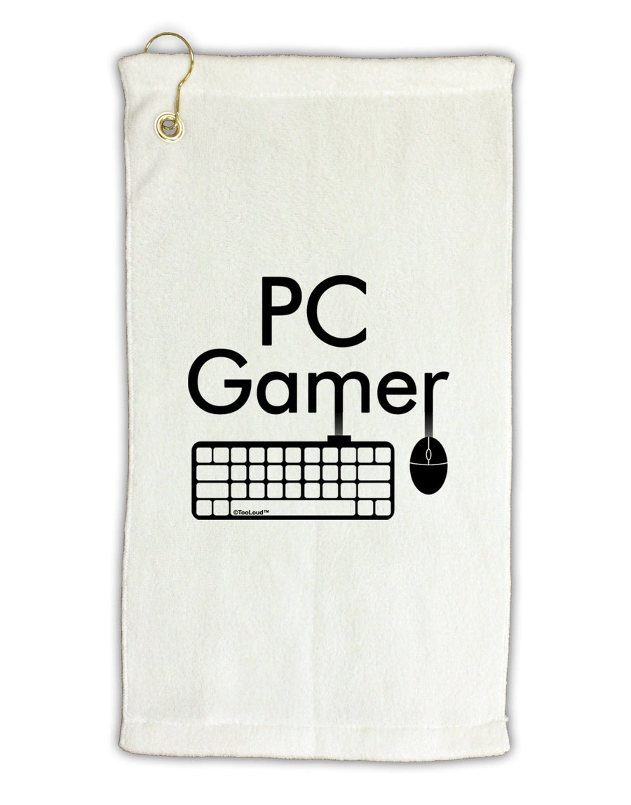 PC Gamer BnW Micro Terry Gromet Golf Towel 16 x 25 inch by TooLoud-Golf Towel-TooLoud-White-Davson Sales