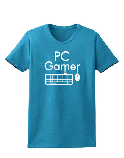 PC Gamer BnW Womens Dark T-Shirt-TooLoud-Turquoise-X-Small-Davson Sales