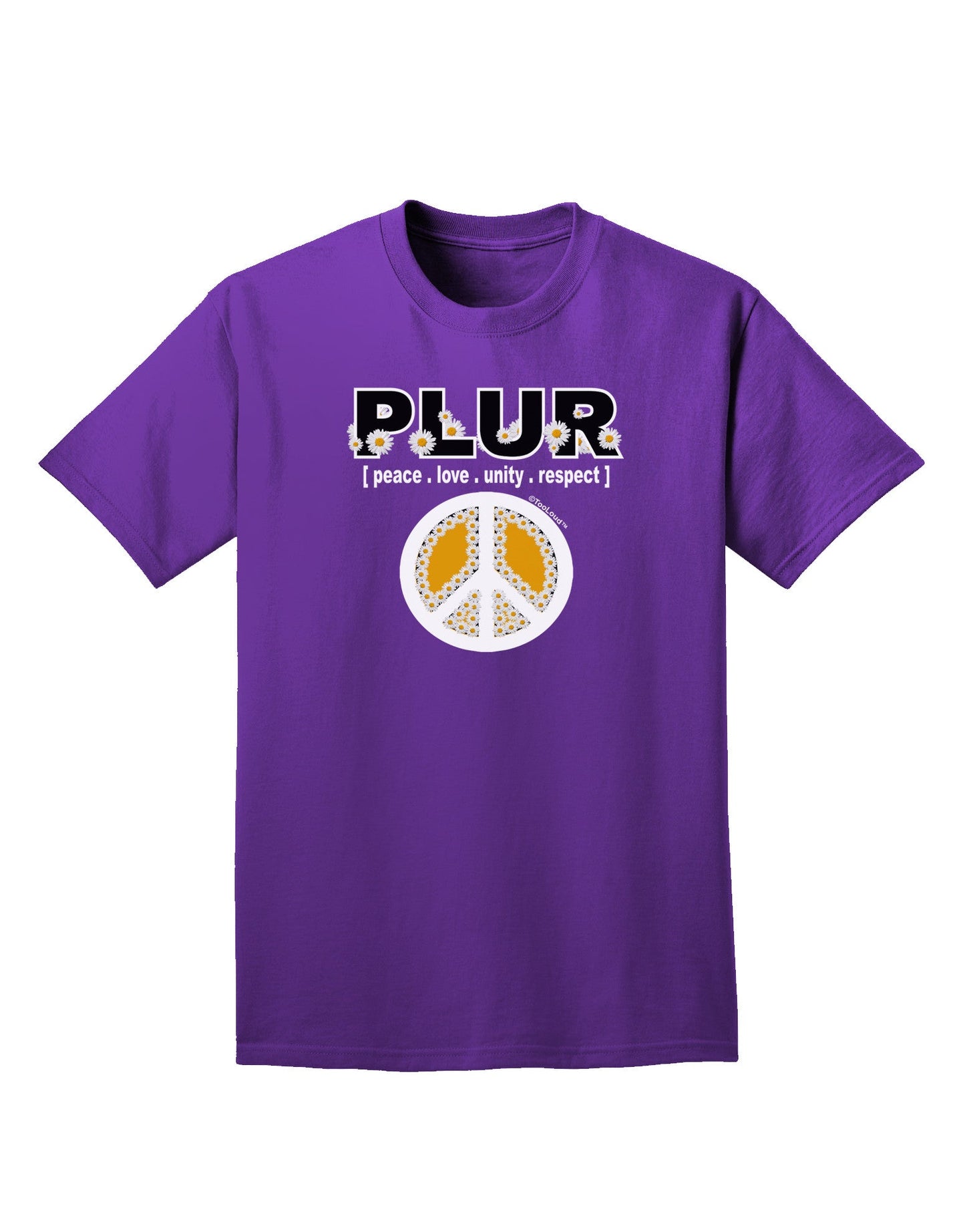 PLUR Daisies Adult Dark T-Shirt-Mens T-Shirt-TooLoud-Purple-Small-Davson Sales