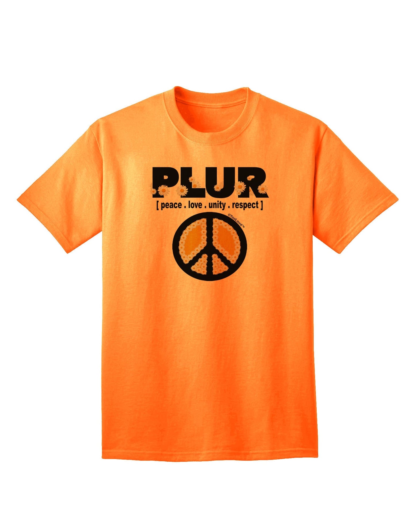 PLUR Daisies Adult T-Shirt-Mens T-Shirt-TooLoud-Neon-Orange-Small-Davson Sales