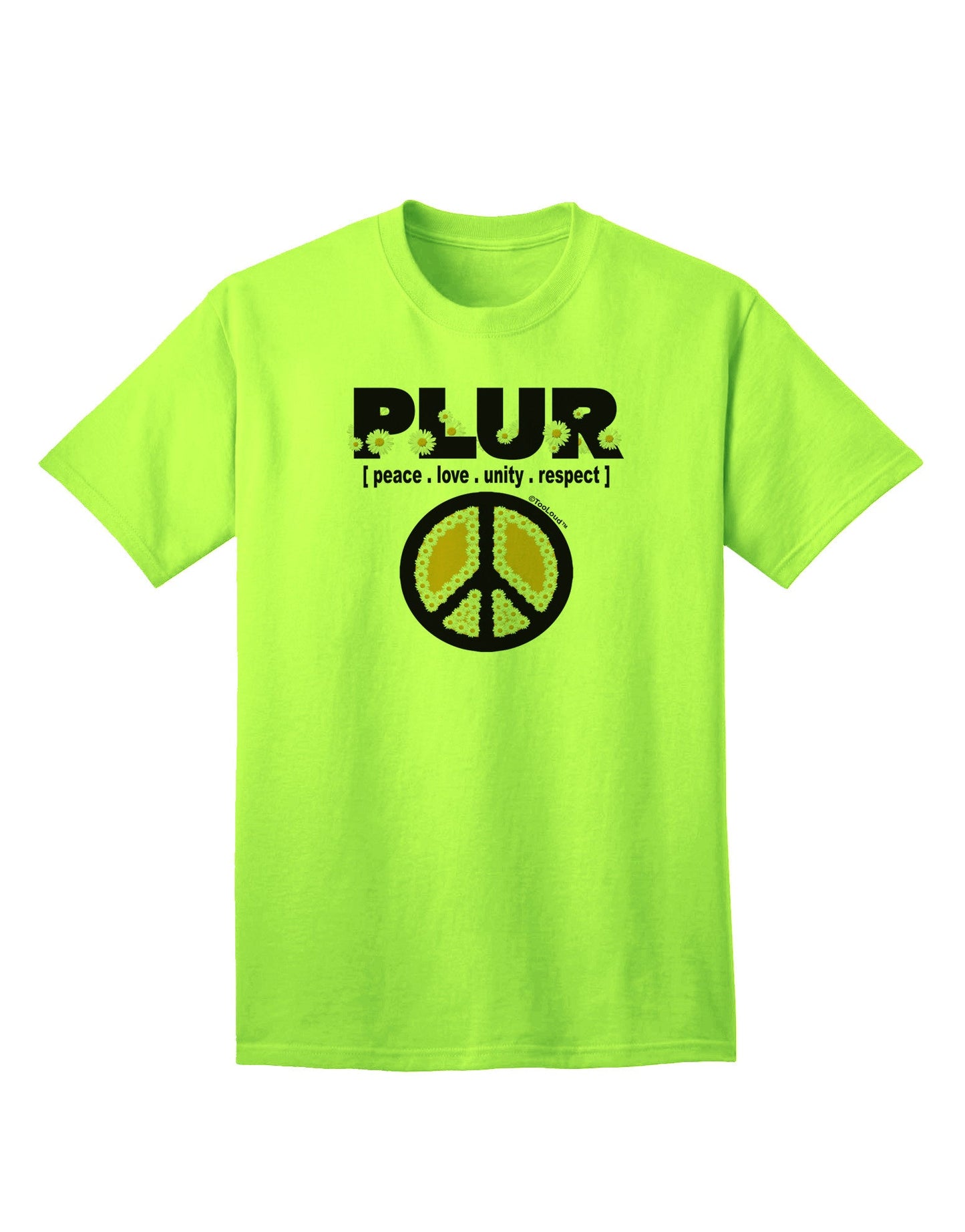 PLUR Daisies Adult T-Shirt-Mens T-Shirt-TooLoud-Neon-Green-Small-Davson Sales