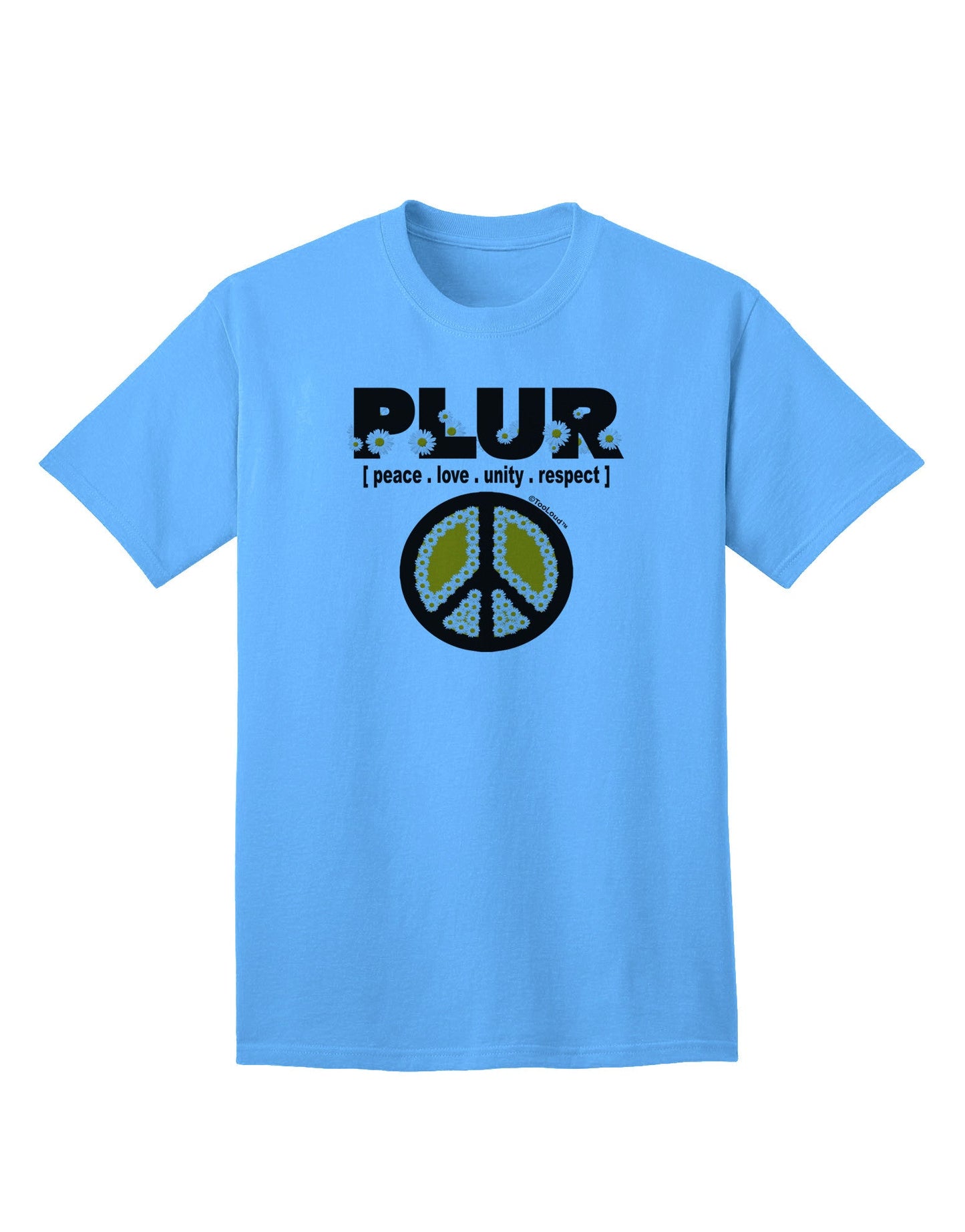 PLUR Daisies Adult T-Shirt-Mens T-Shirt-TooLoud-Aquatic-Blue-Small-Davson Sales