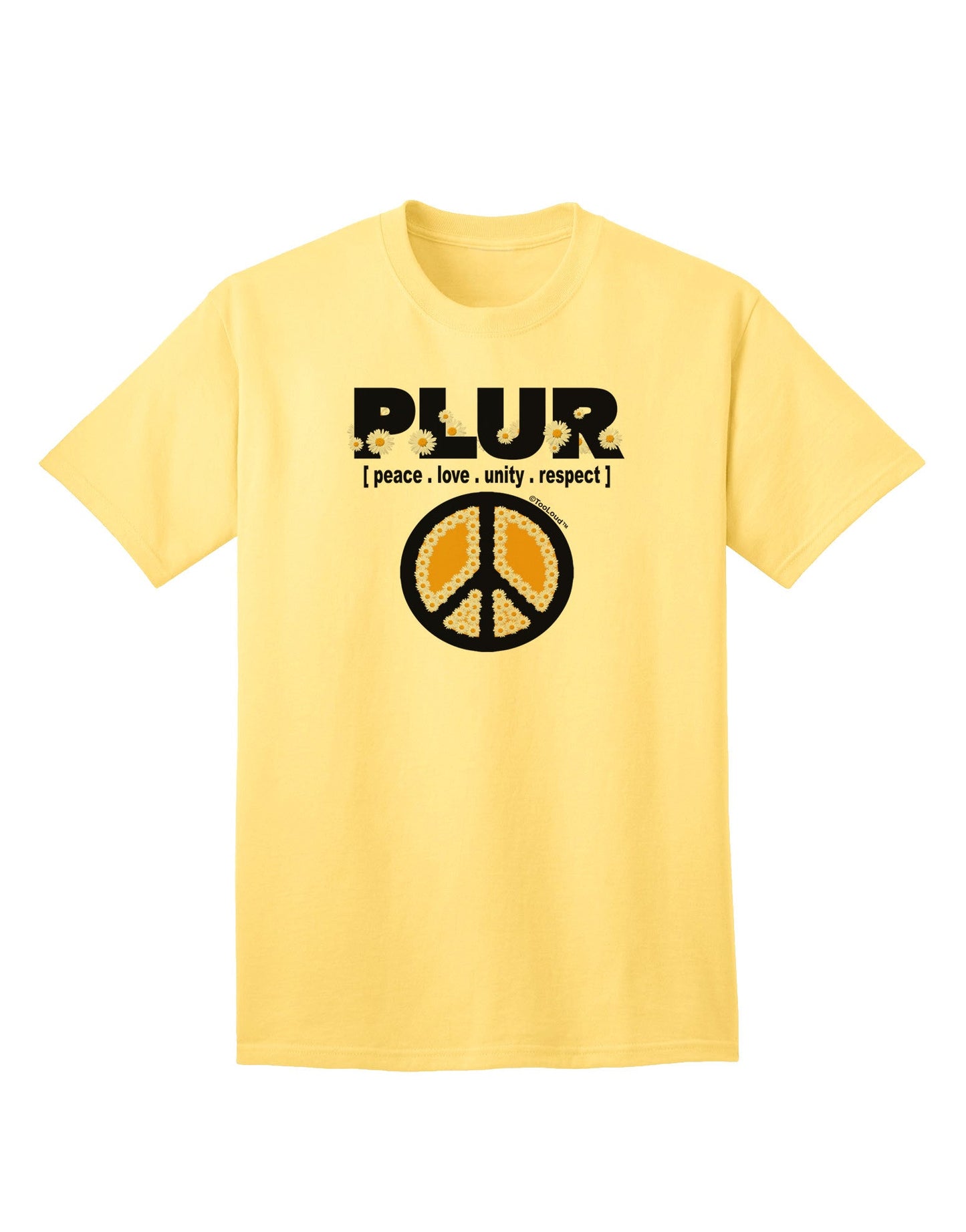 PLUR Daisies Adult T-Shirt-Mens T-Shirt-TooLoud-Yellow-Small-Davson Sales
