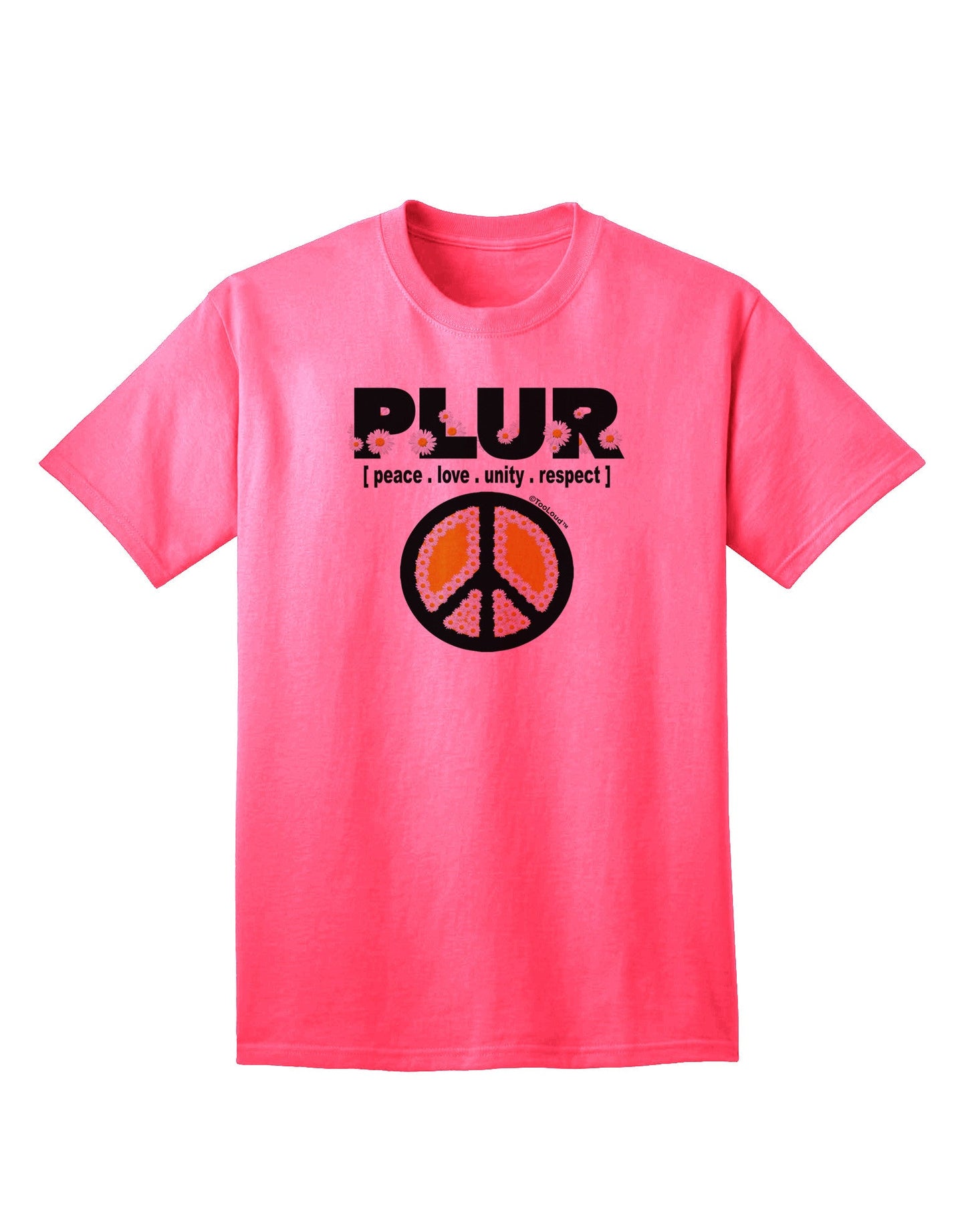 PLUR Daisies Adult T-Shirt-Mens T-Shirt-TooLoud-Neon-Pink-Small-Davson Sales