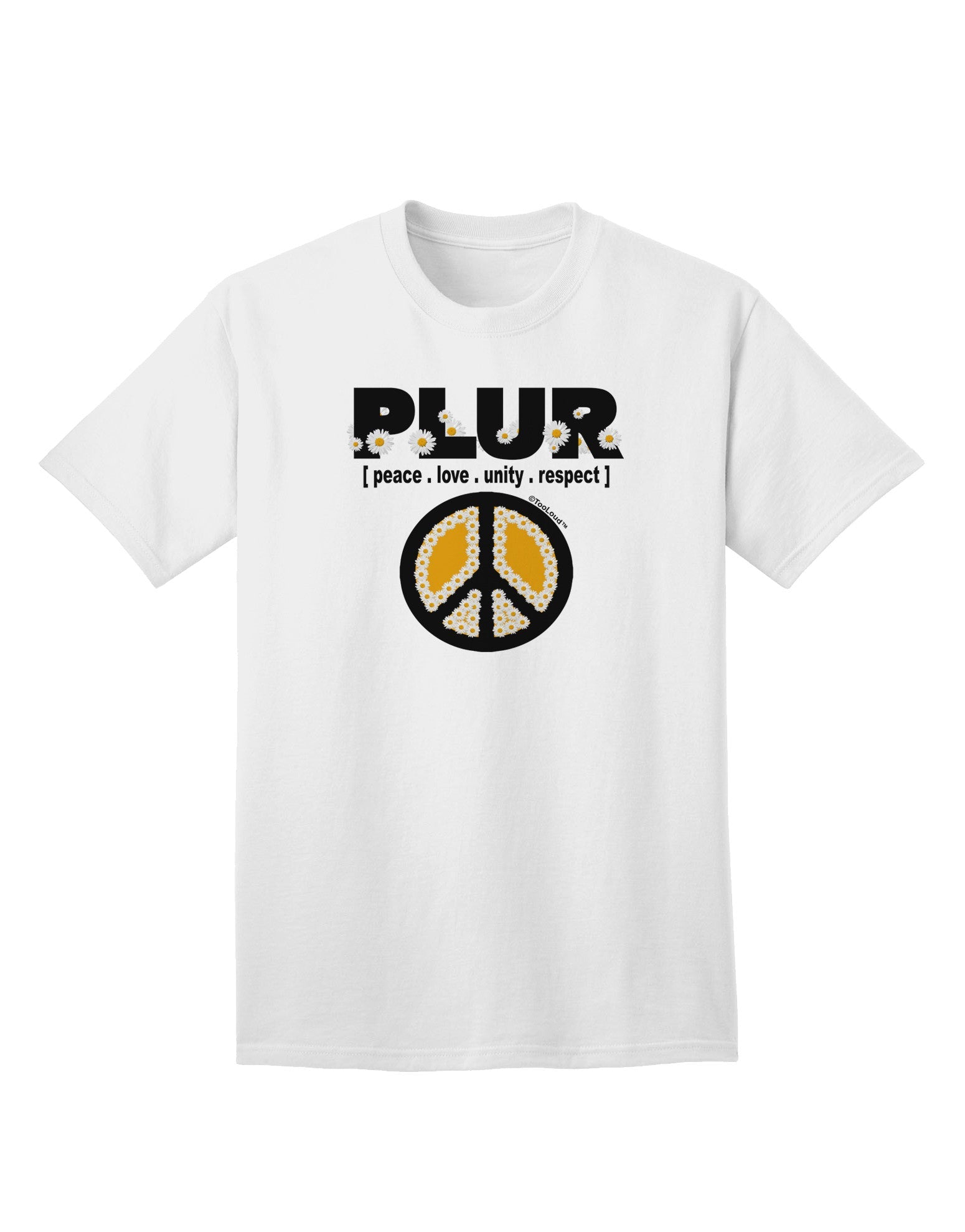 PLUR Daisies Adult T-Shirt-Mens T-Shirt-TooLoud-White-Small-Davson Sales